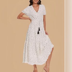 Women’s casual V-neck BoHo style dress